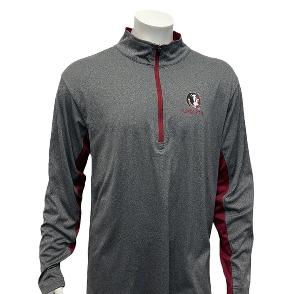 Florida State Seminoles Gray Garnet Colosseum Pullover 1/4 Zip Jacket Shirt XL - Picture 7 of 12